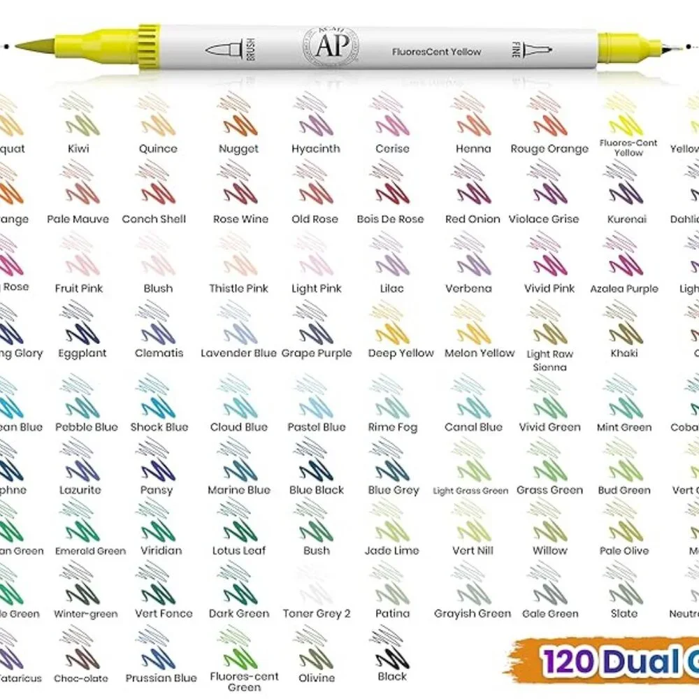 NEW 120 Colors Art Supplies Brush Markers Pens for Adult Coloring Books School D
